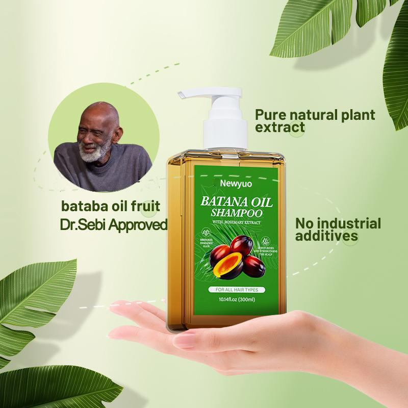Newyuo Batana Oil & Rosemary Shampoo - Nourishing Volumizing Shampoo for Men and Women - Cleanses the scalp,Reduces hair loss, repairs damage and aids hair growth